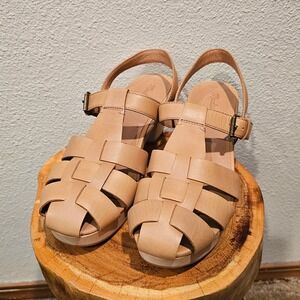 Madewell Kiera Fisherman Heel Sandals English Saddle Leather Tan Womens 9.5